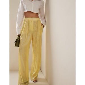 NWT Staud Yellow Sequins Pants- size 8